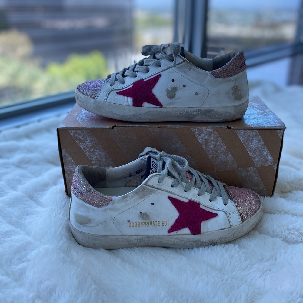Golden Goose Glitter Pink Sneakers